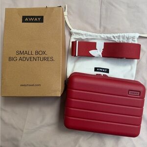 NEW NIB Away Travel The Mini Crossbody Tango Red $75 Polycarbonate Shell Bag